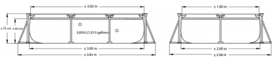 Каркасный бассейн Rectangular Frame 300х200х75см, 3834л, Intex, 28272